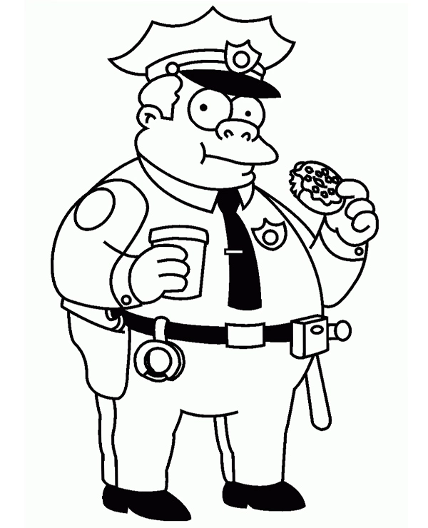 Coloring page Sheriff Clancy Wiggum